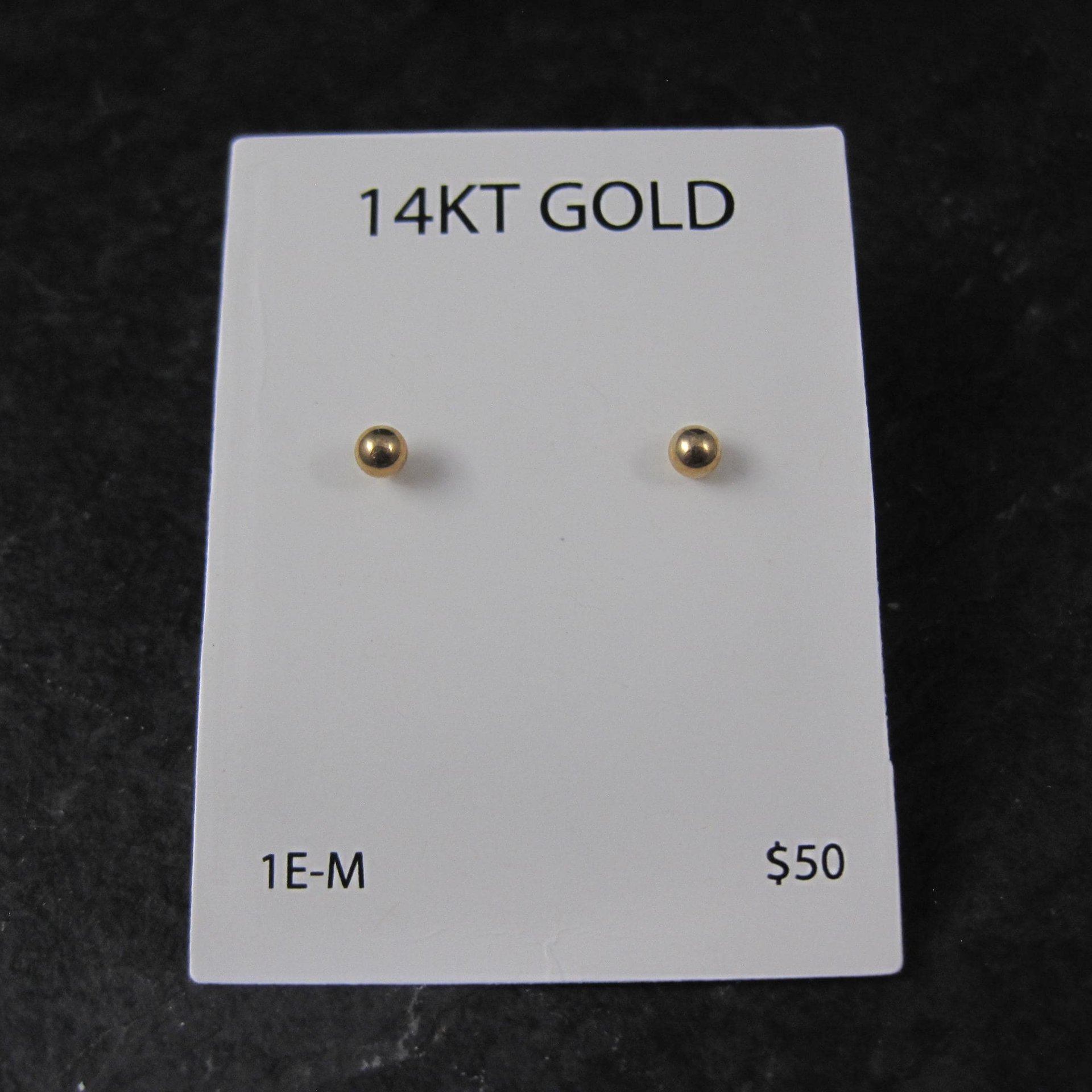 14K Yellow Gold Ball Stud Piercing Earrings 3mm OR 4mm New Old Stock