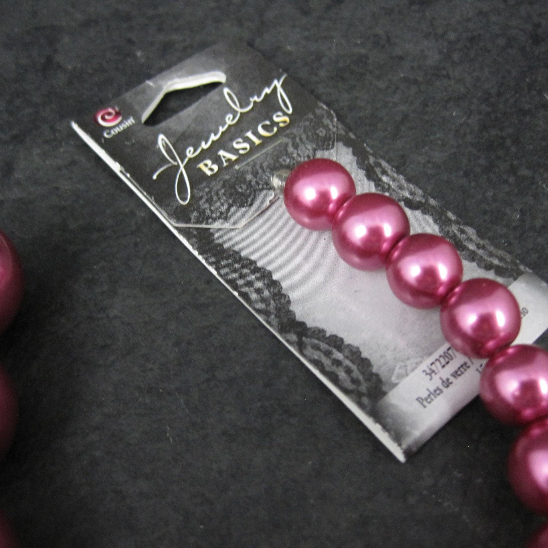 Graduated Pink Glass Pearls Bead Strand Cousins 10-18mm