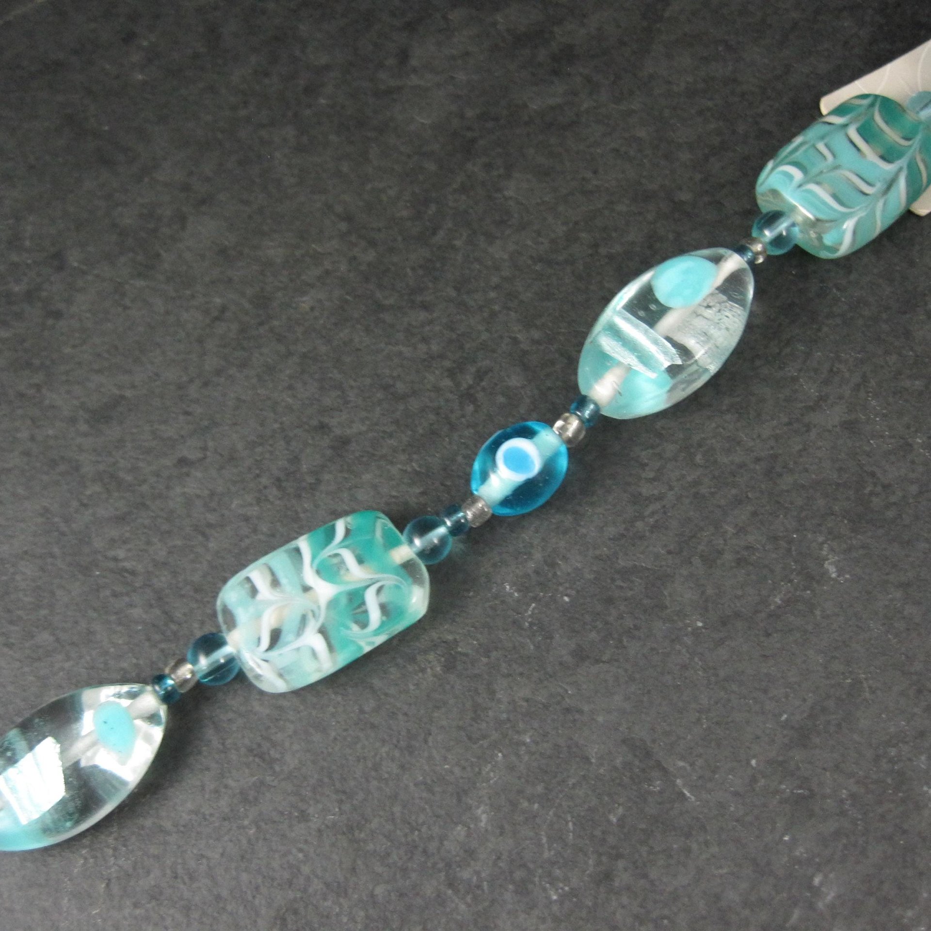 Blue Sea Green Lampwork Glass Bead Strand Bead Landing