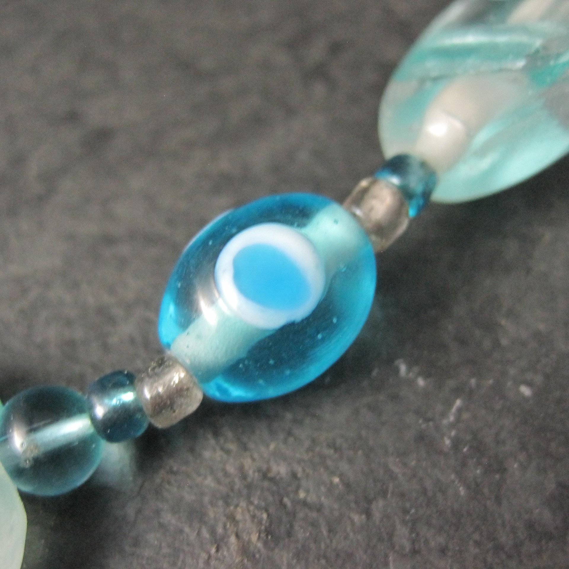 Blue Sea Green Lampwork Glass Bead Strand Bead Landing