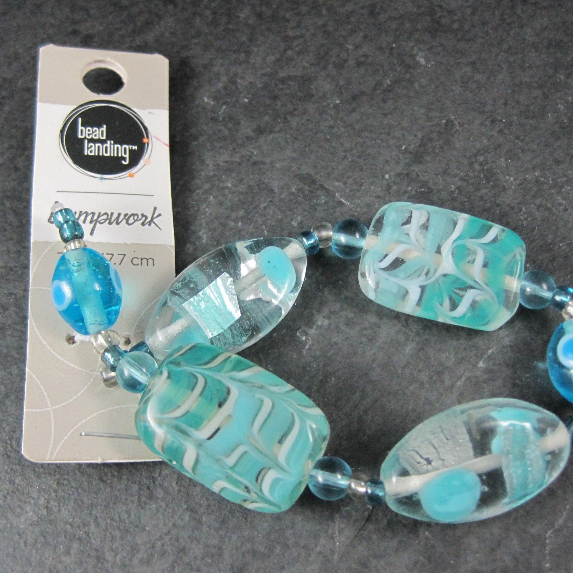 Blue Sea Green Lampwork Glass Bead Strand Bead Landing