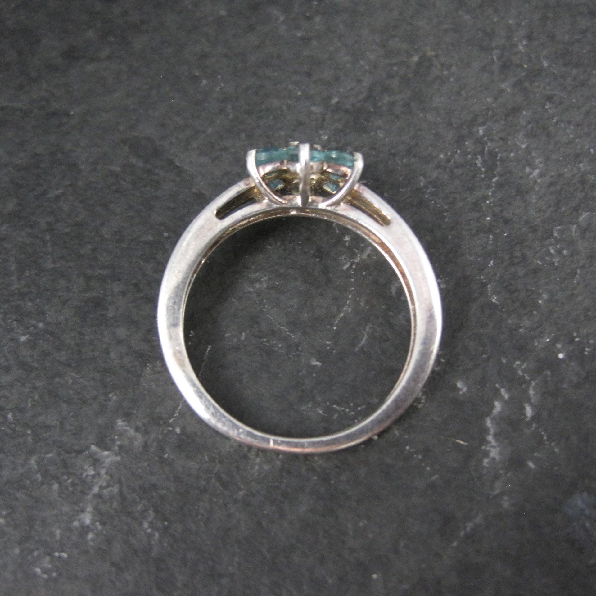 Sterling Silver Blue Tourmaline Ring Size 8
