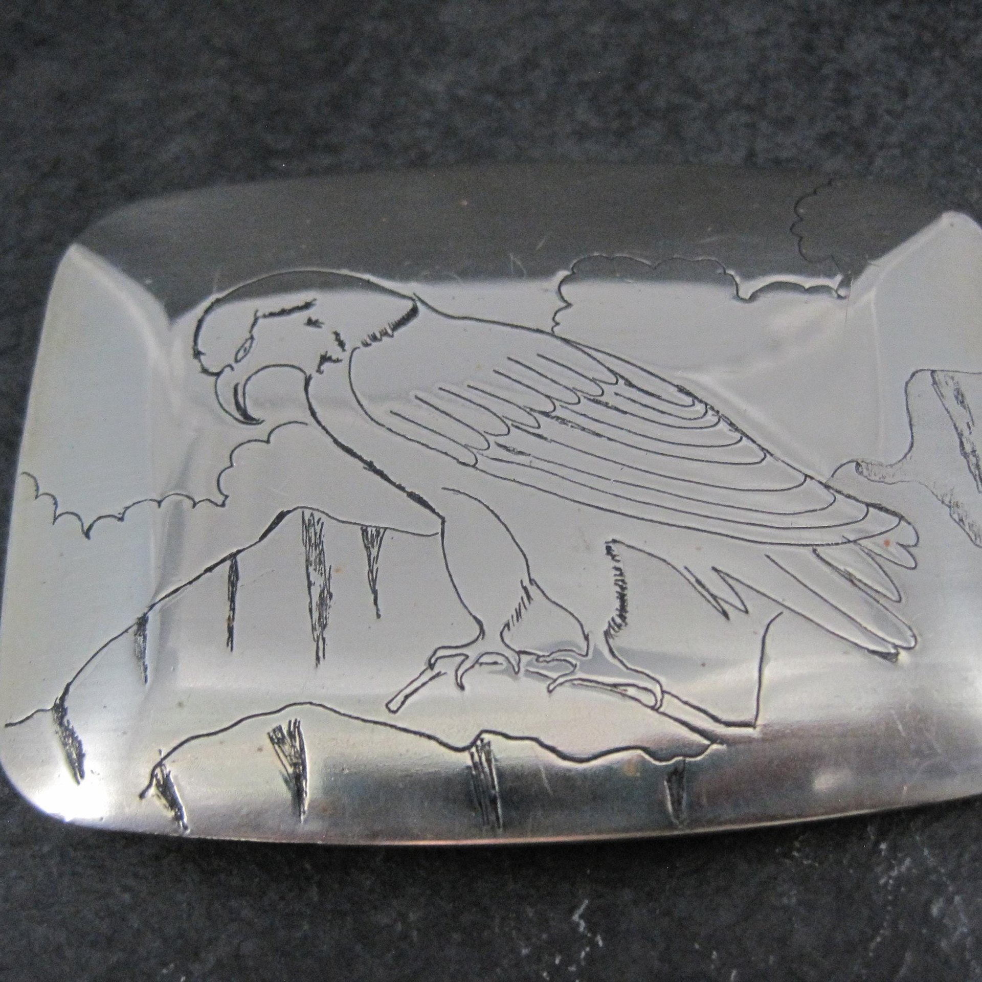Vintage Eagle Belt Buckle 1980 Griff Southwestern Etched