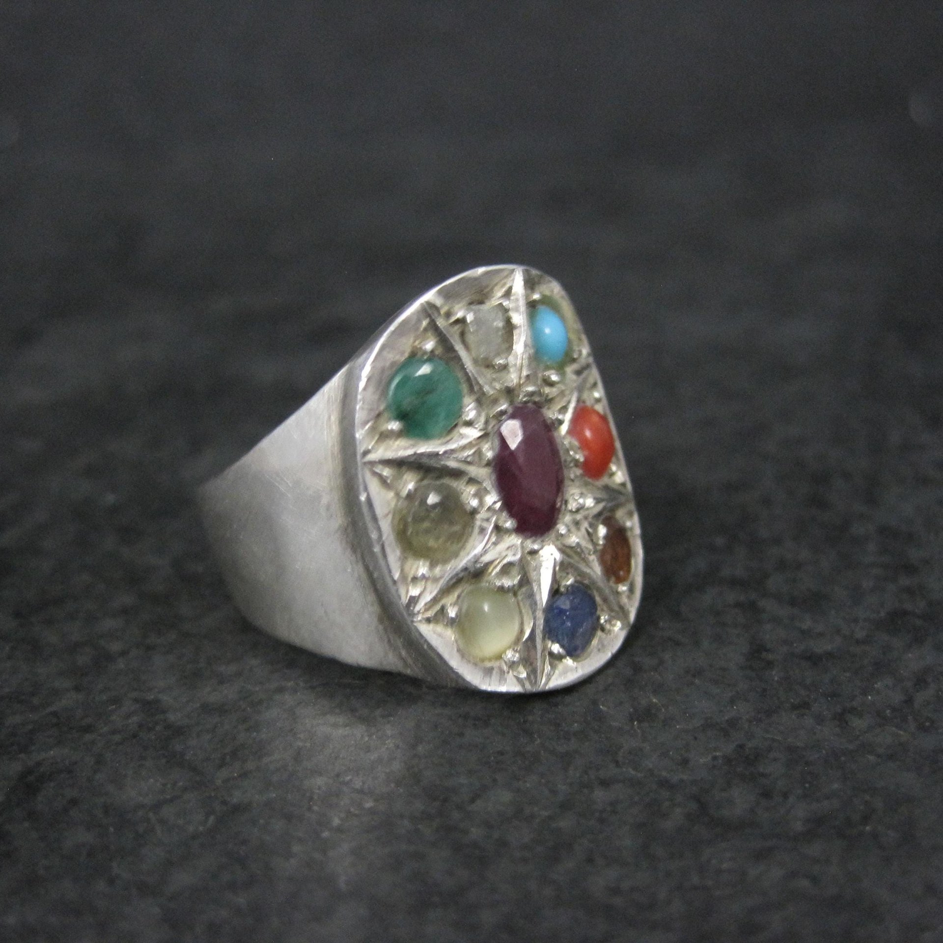 Navaratna Gemstone Ring Size 8