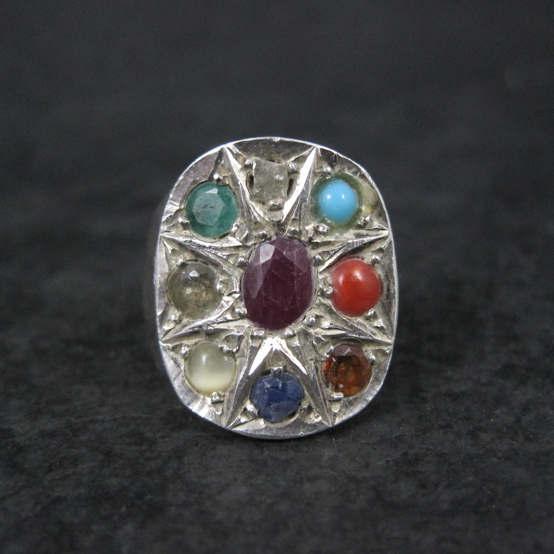 Navaratna Gemstone Ring Size 8