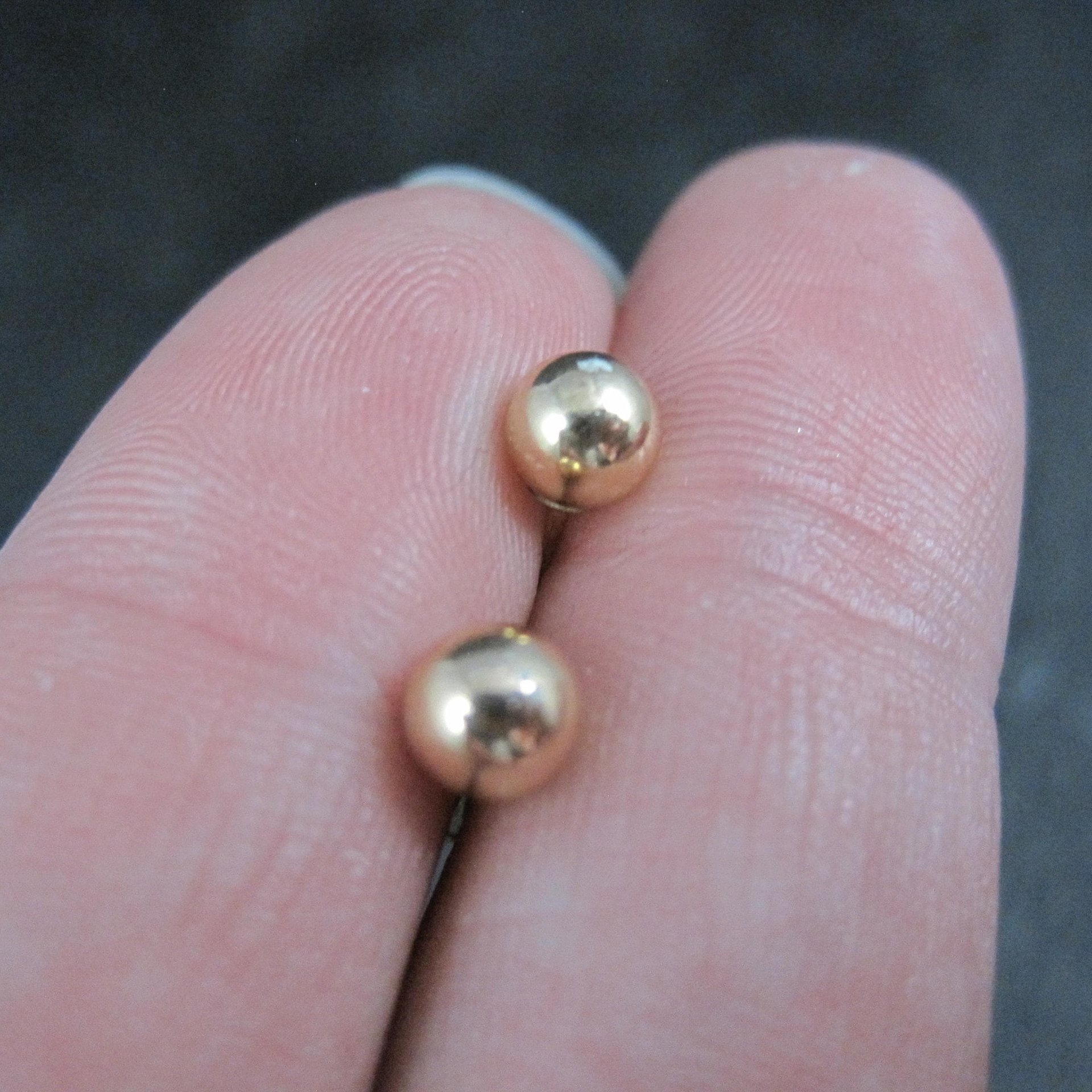 5mm Gold Ball Stud Earrings 14K Gold Filled New Old Stock