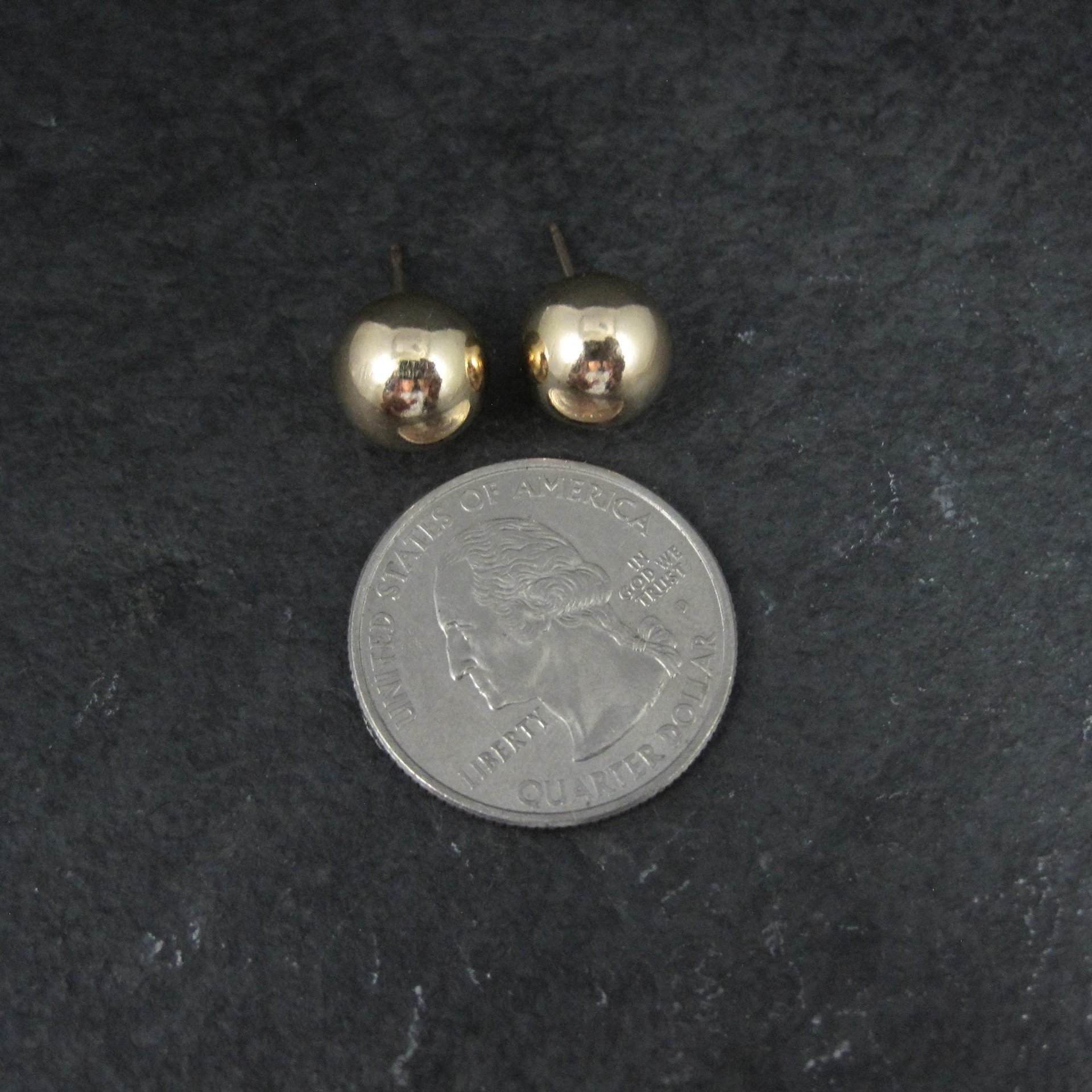 10mm Gold Ball Stud Earrings 14K Gold Filled New Old Stock