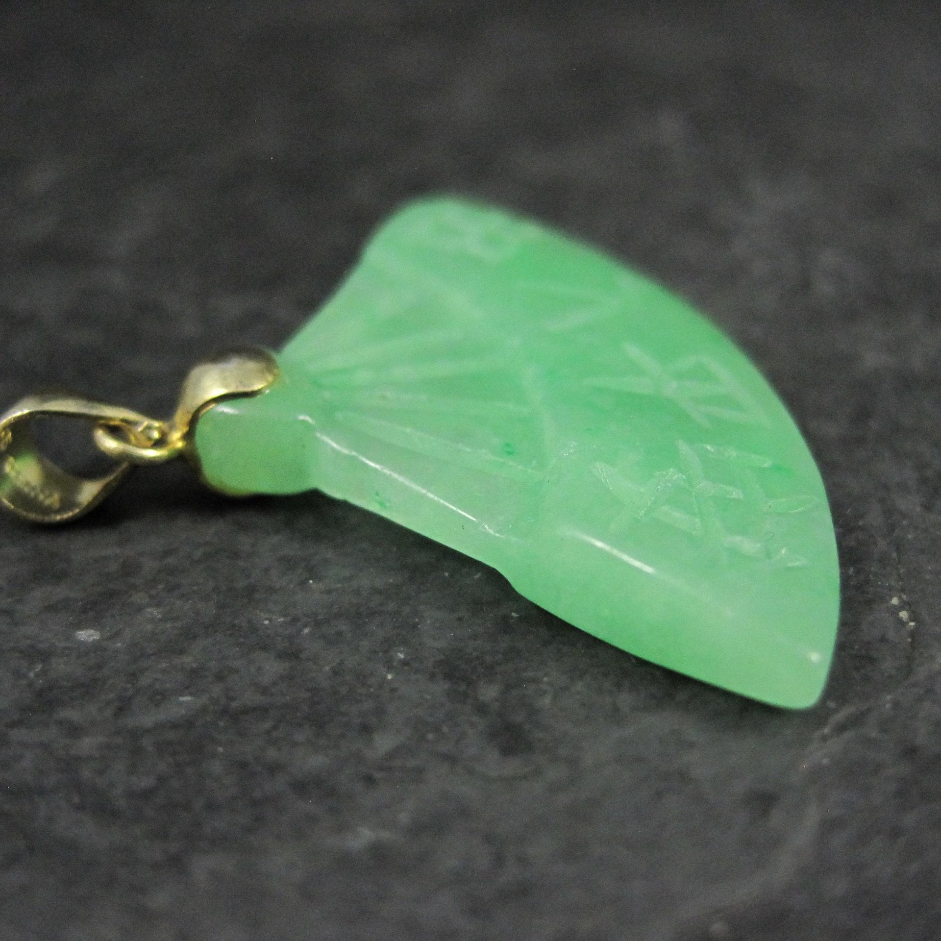 Vermeil Jadeite Fan Pendant Estate