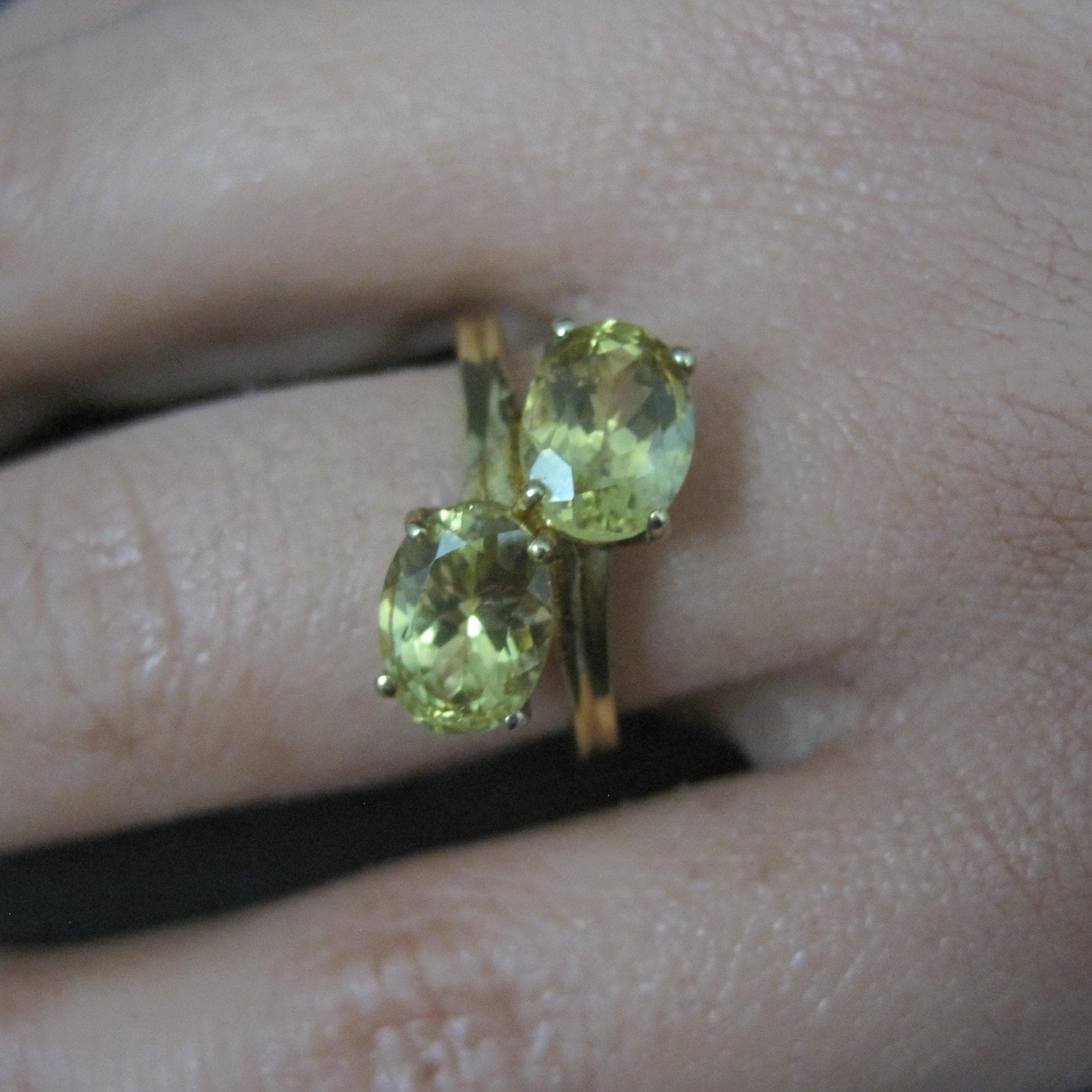 Vermeil Sterling Yellow Tourmaline Ring Size 6