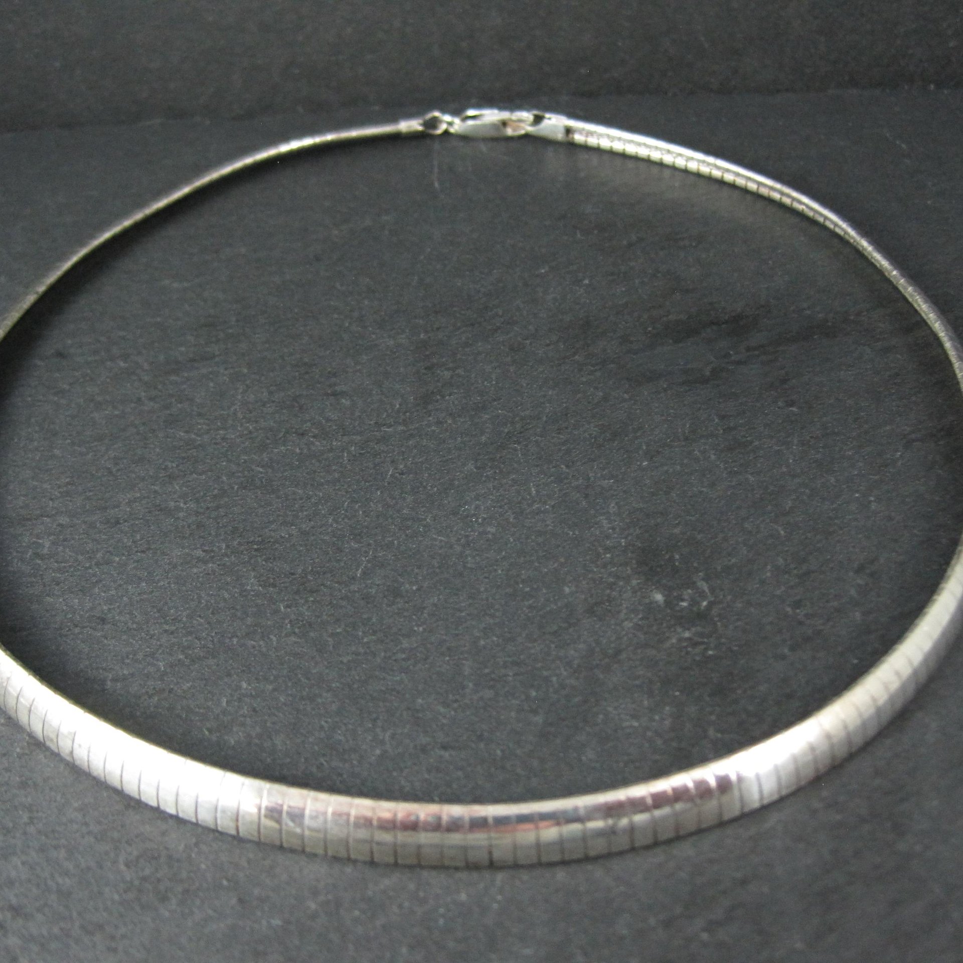 Sterling Silver 6mm Omega Chain Necklace 16" Vintage Italian