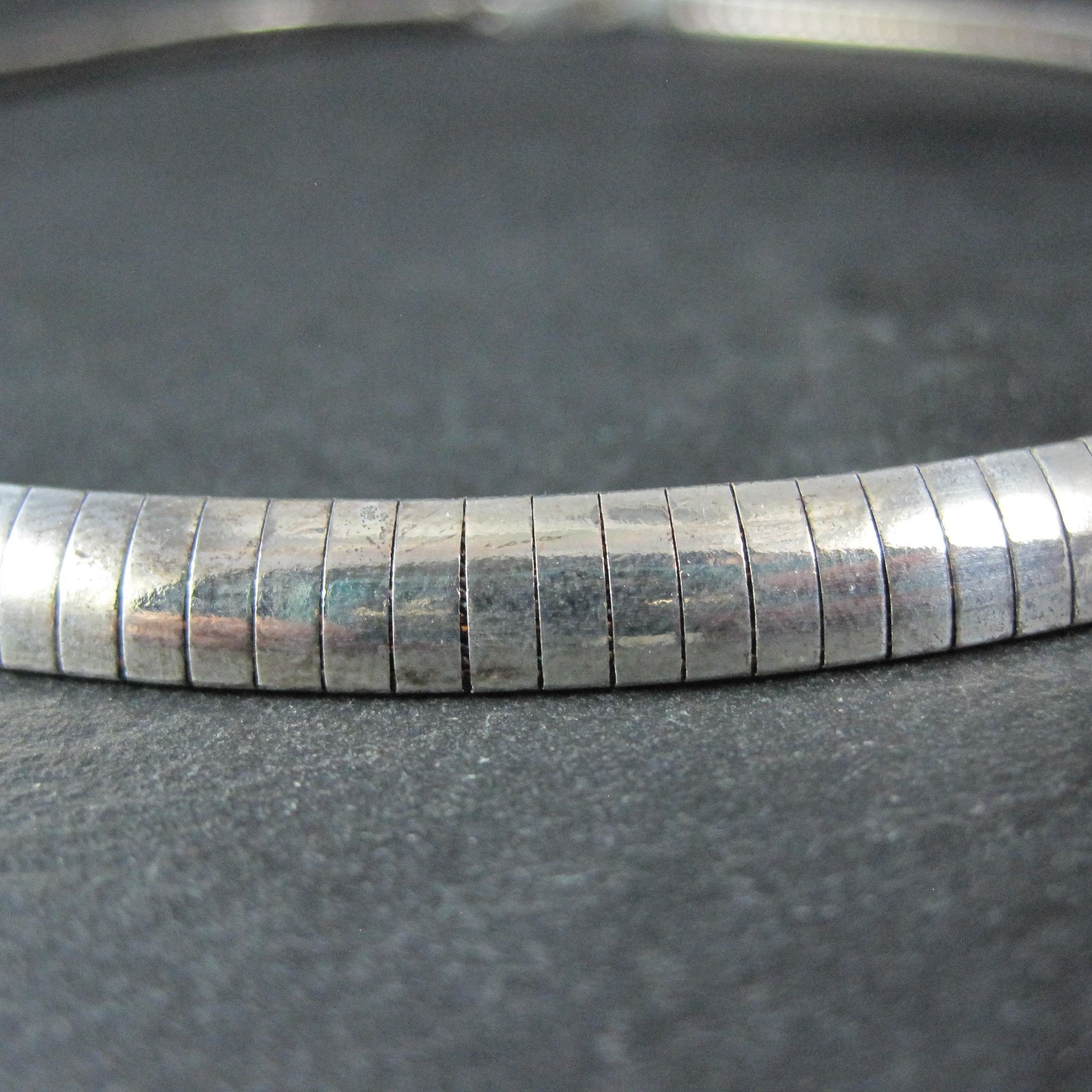 Sterling Silver 6mm Omega Chain Necklace 16" Vintage Italian