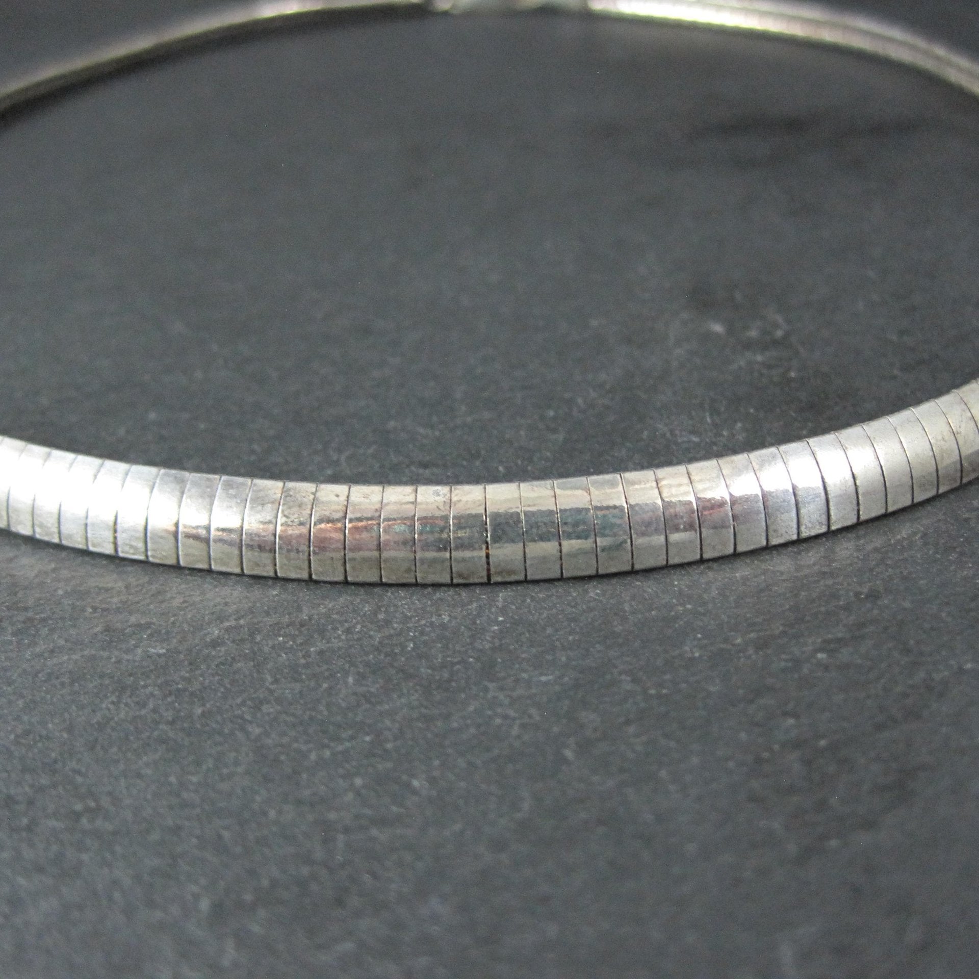 Sterling Silver 6mm Omega Chain Necklace 16" Vintage Italian