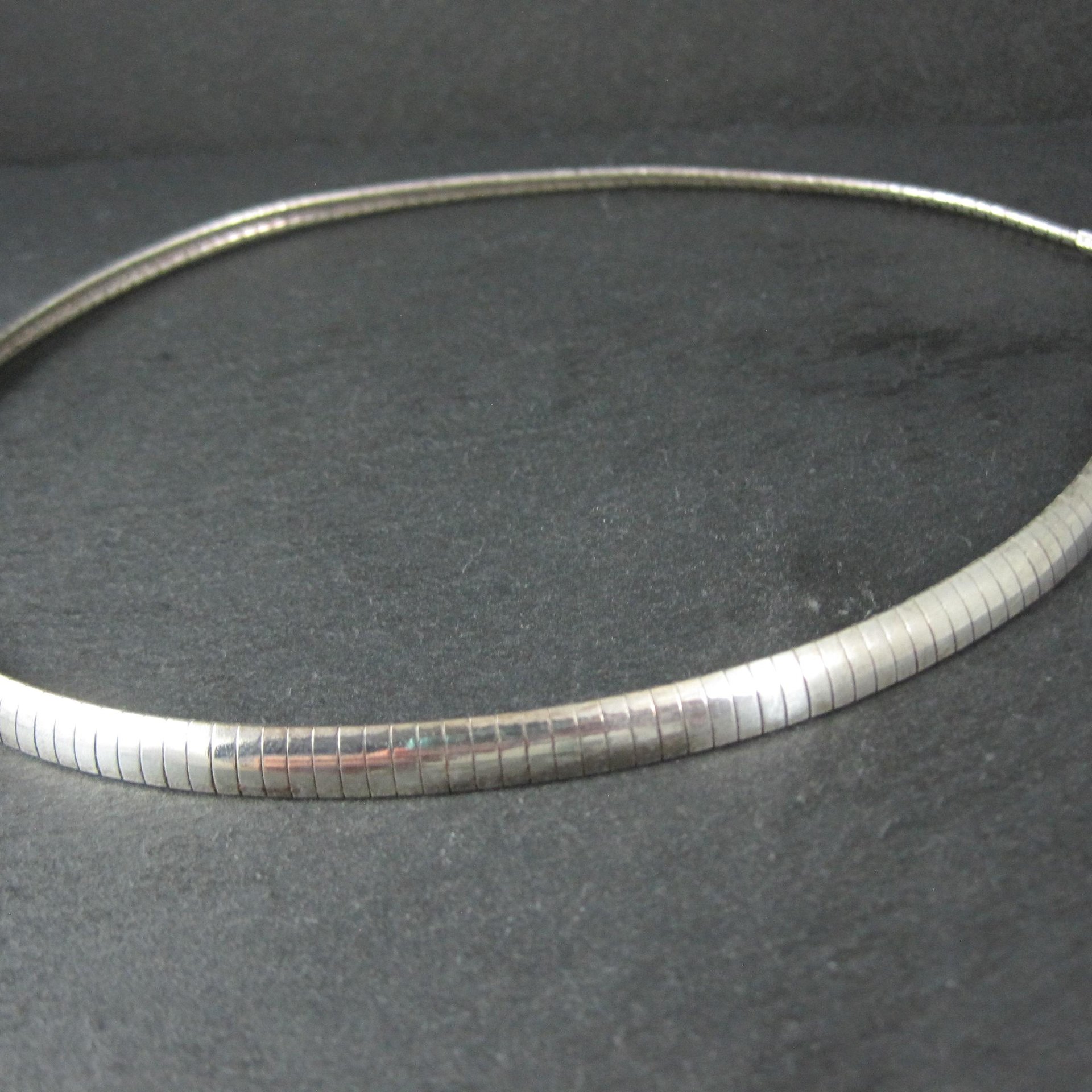 Sterling Silver 6mm Omega Chain Necklace 16" Vintage Italian