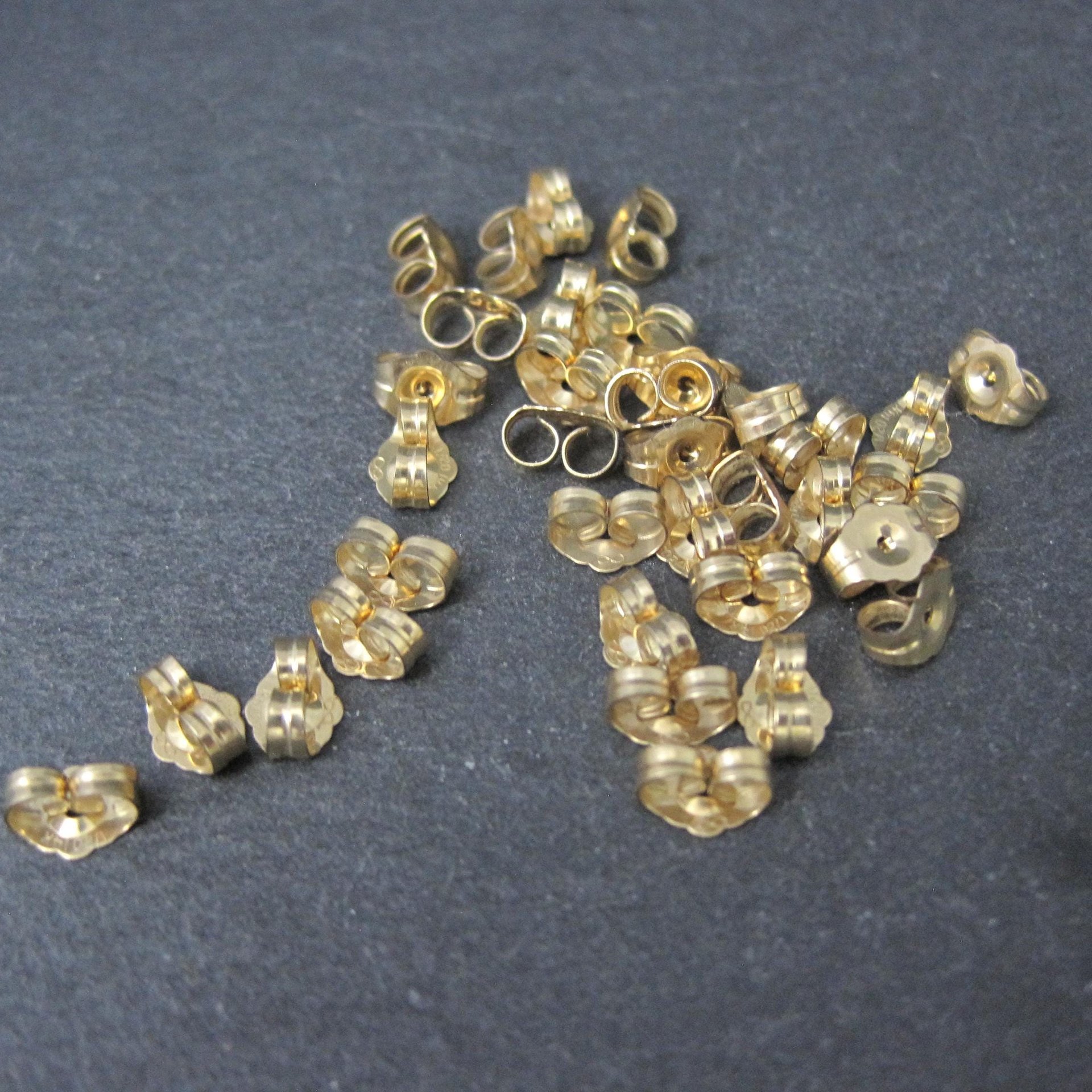 Large Lot of 68 Pieces 14K Gold Filled Butterfly Wing Nuts Earring Backs