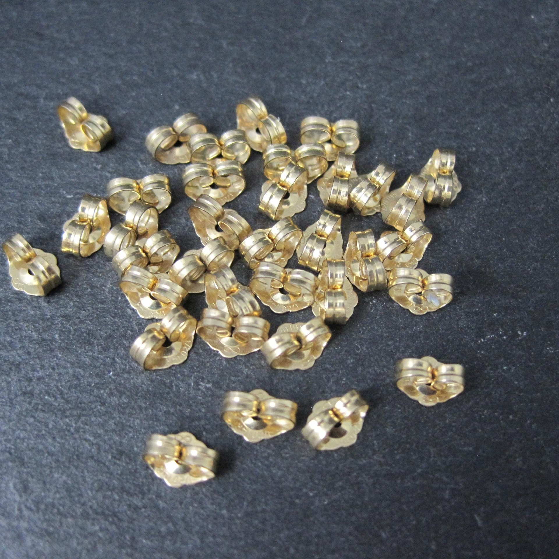 Large Lot of 68 Pieces 14K Gold Filled Butterfly Wing Nuts Earring Backs