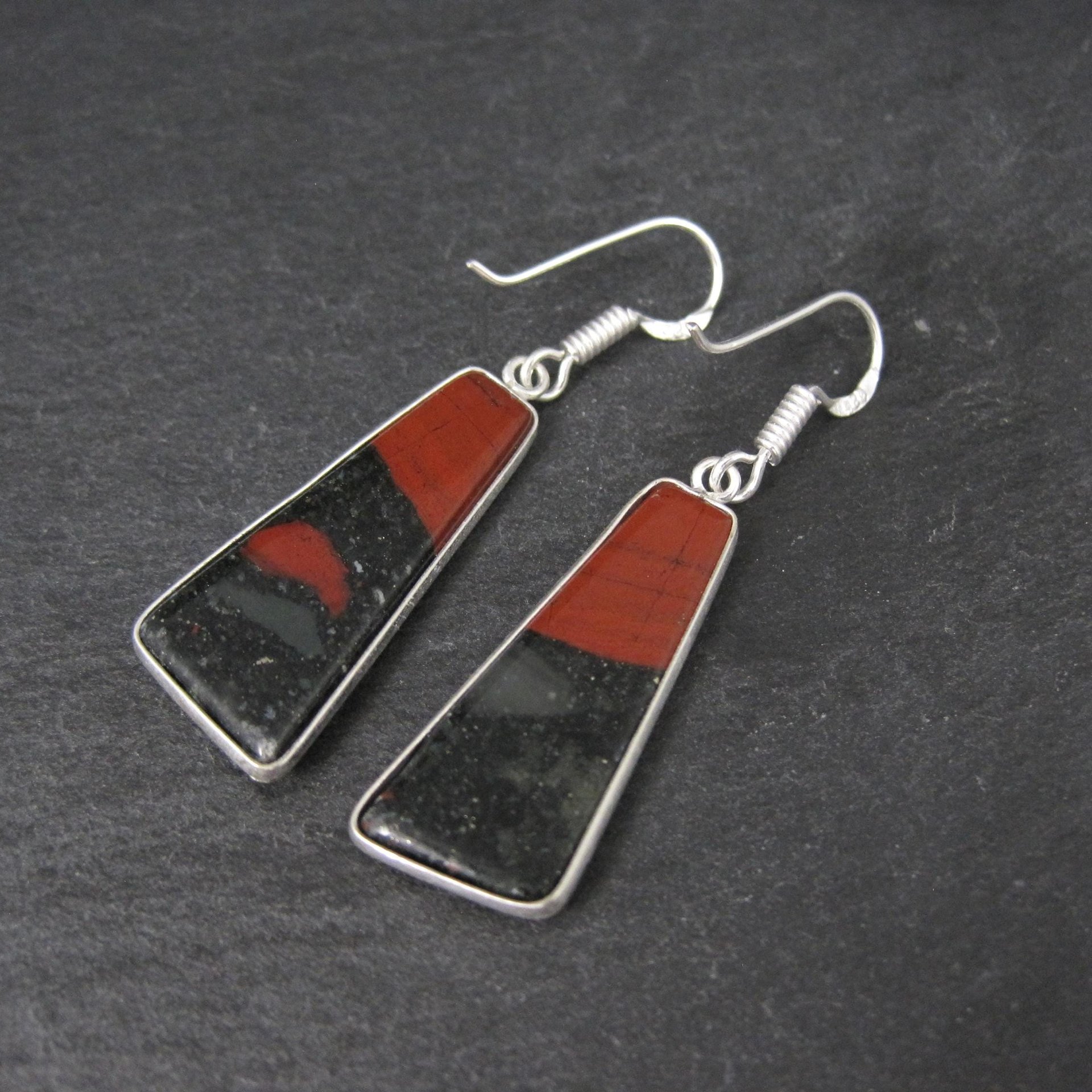 Sterling Silver Petrified Wood Earrings