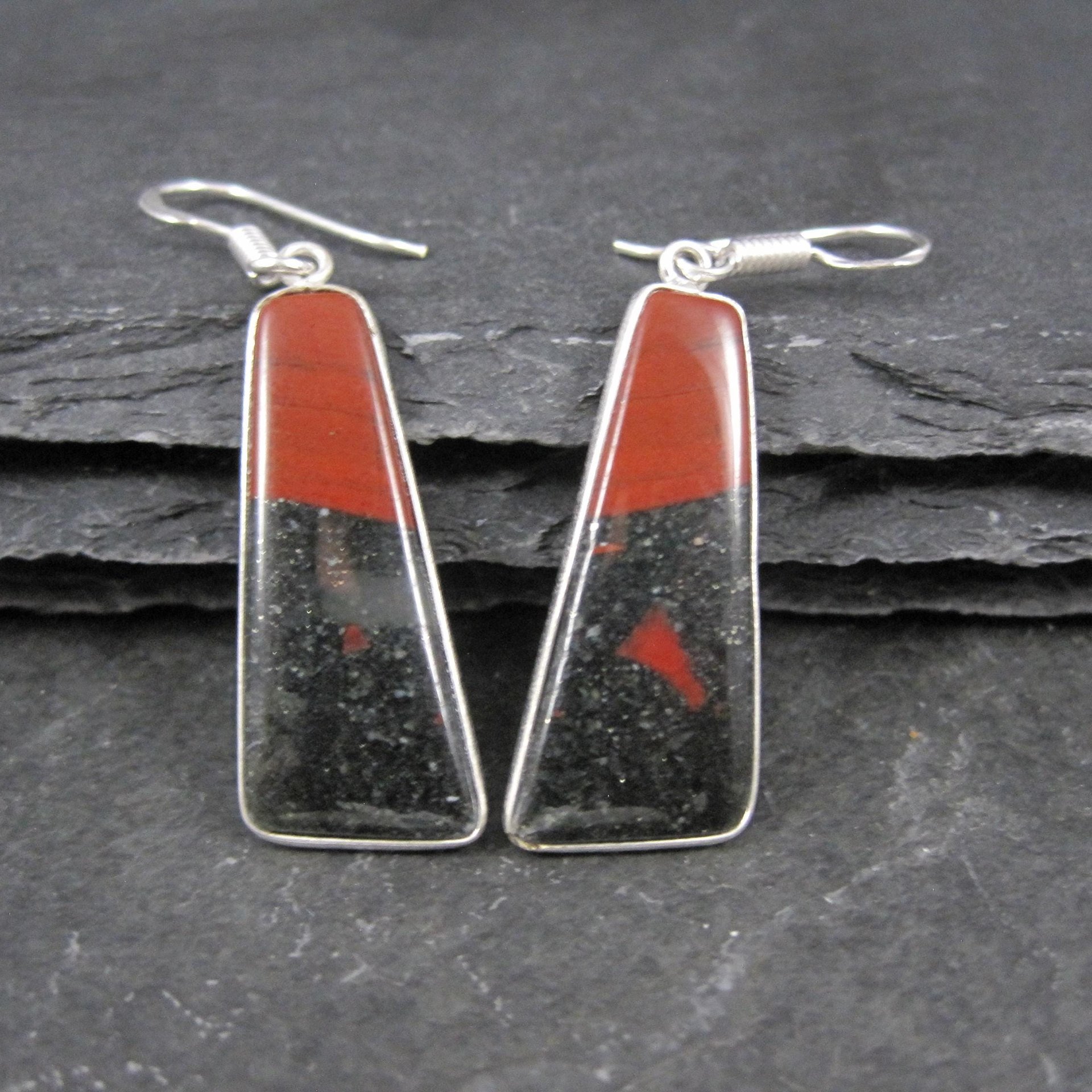 Sterling Silver Petrified Wood Earrings