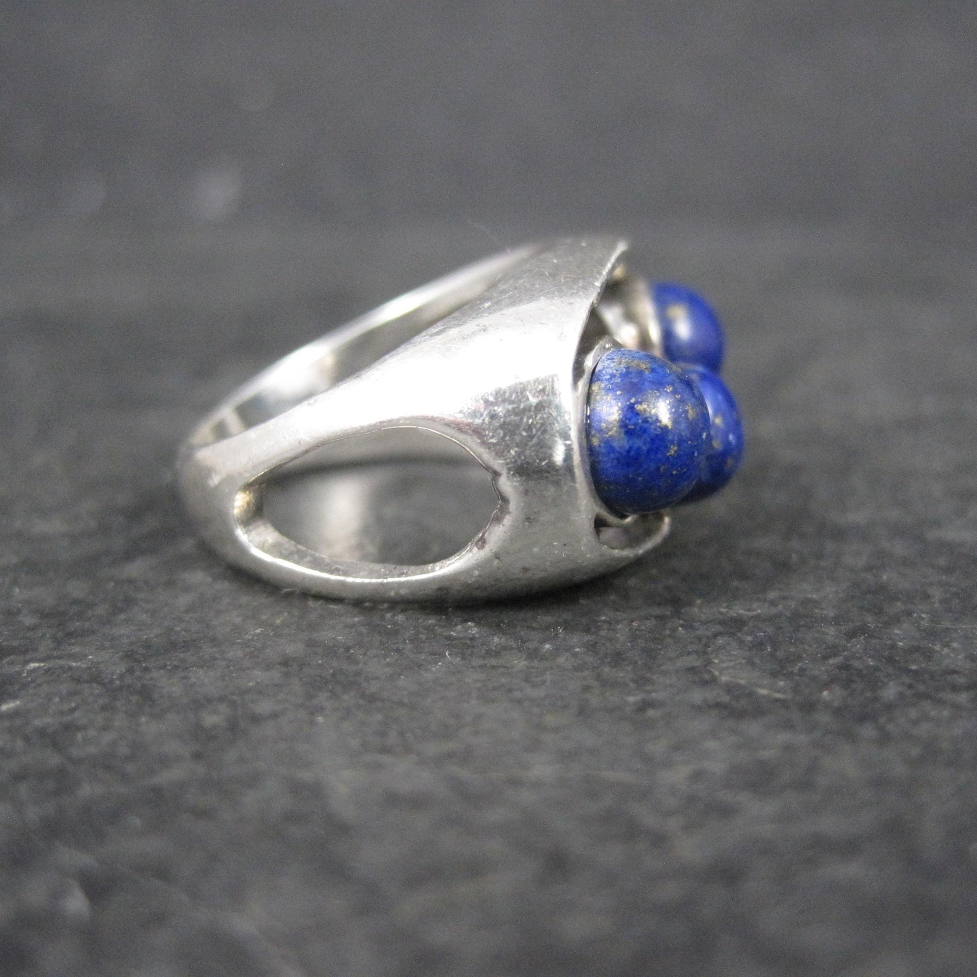 Mod Sterling Silver Lapis Lazuli Ring Size 7.5