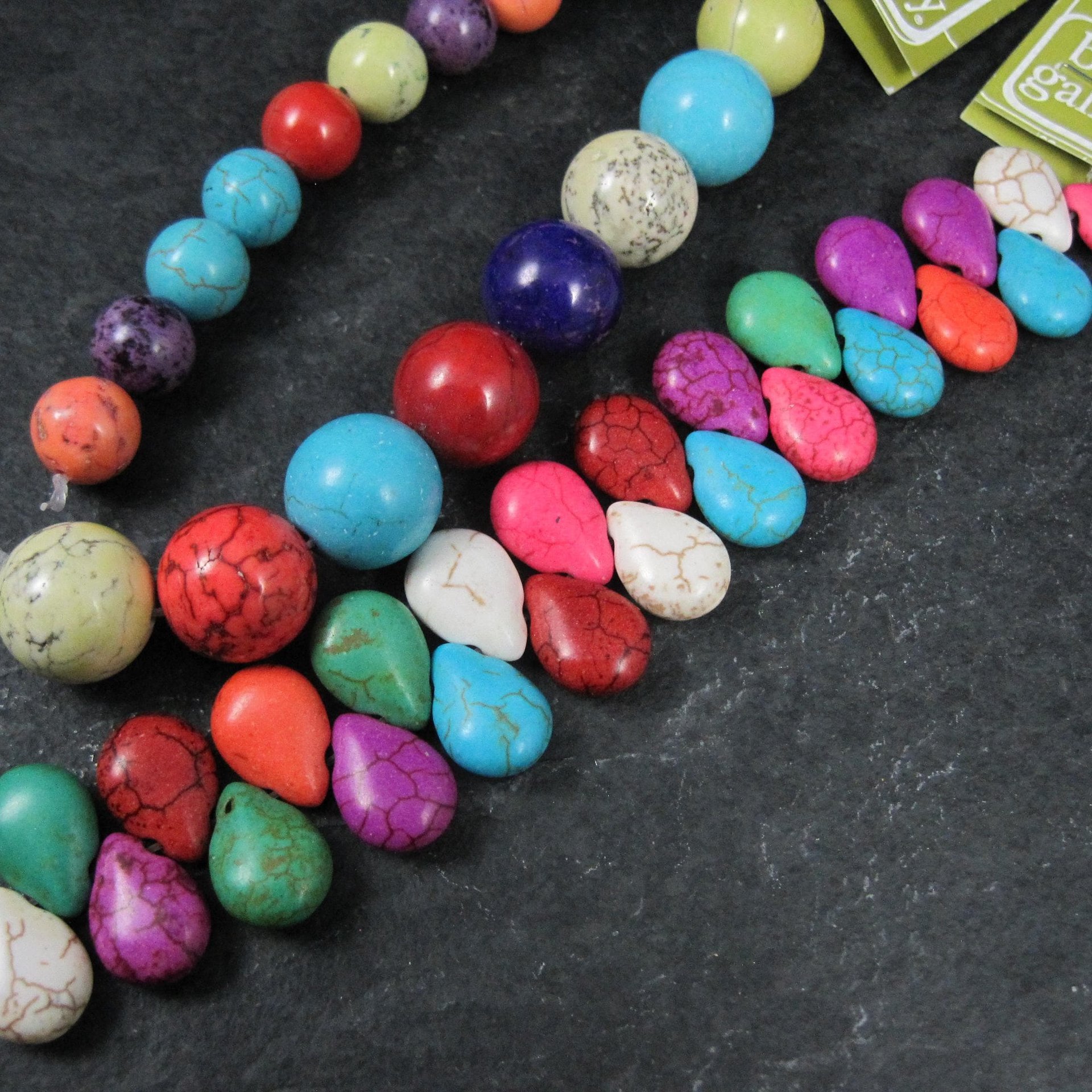 Colorful Dyed Howlite Bead Lot Bead Gallery Strands