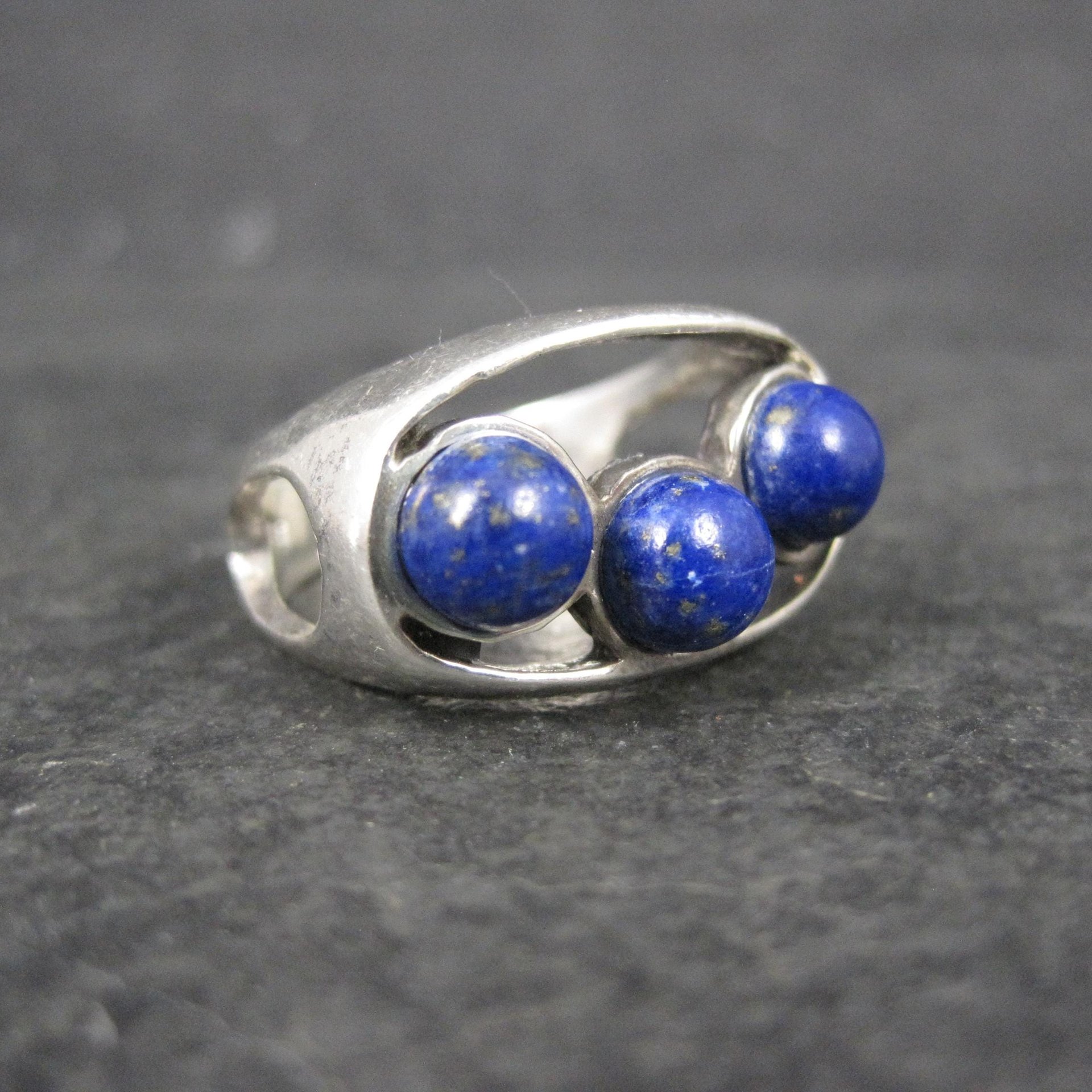 Mod Sterling Silver Lapis Lazuli Ring Size 7.5