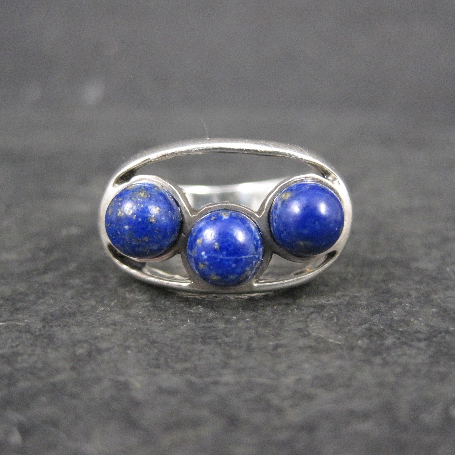 Mod Sterling Silver Lapis Lazuli Ring Size 7.5