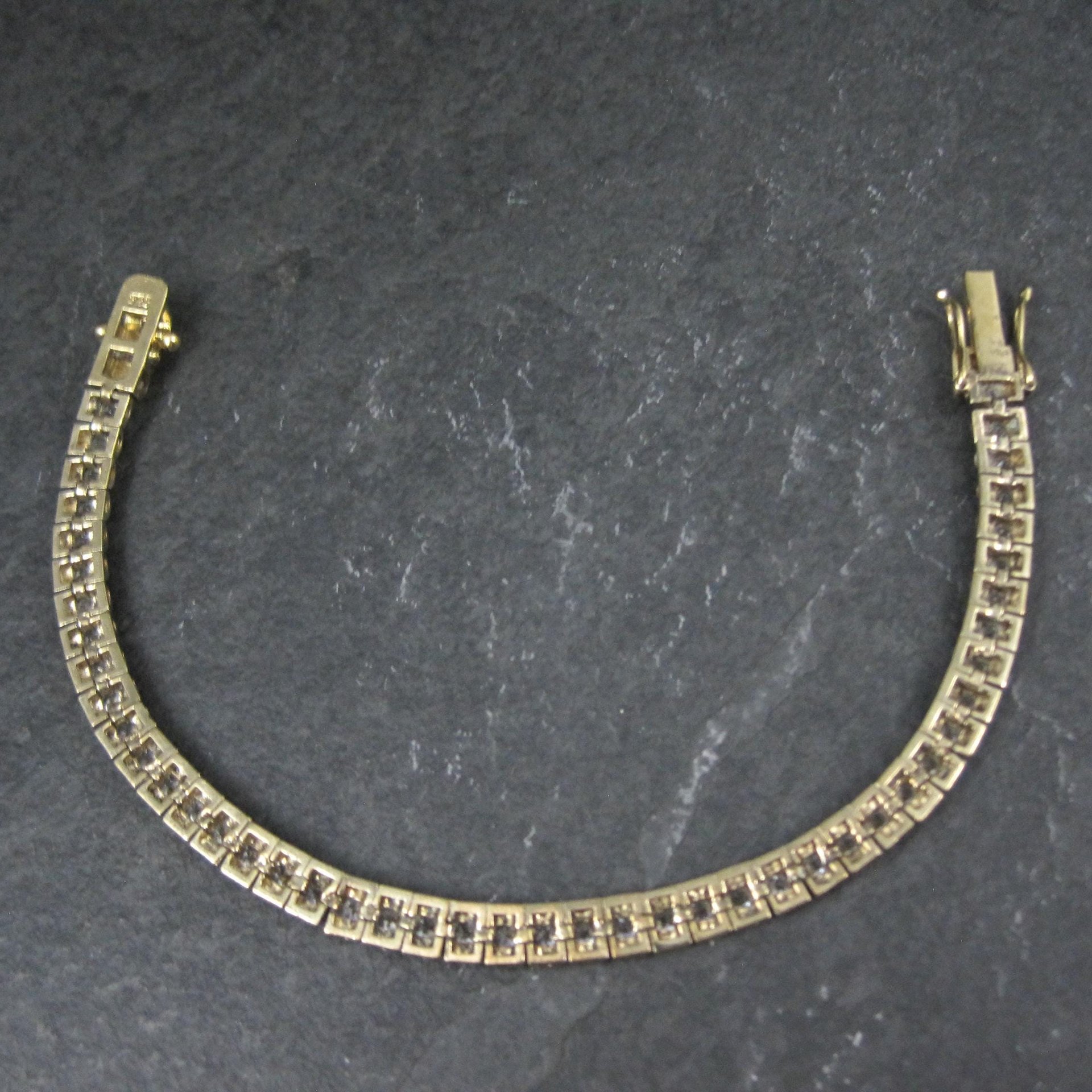 Vintage Vermeil Sterling Cz Tennis Bracelet 7 Inches