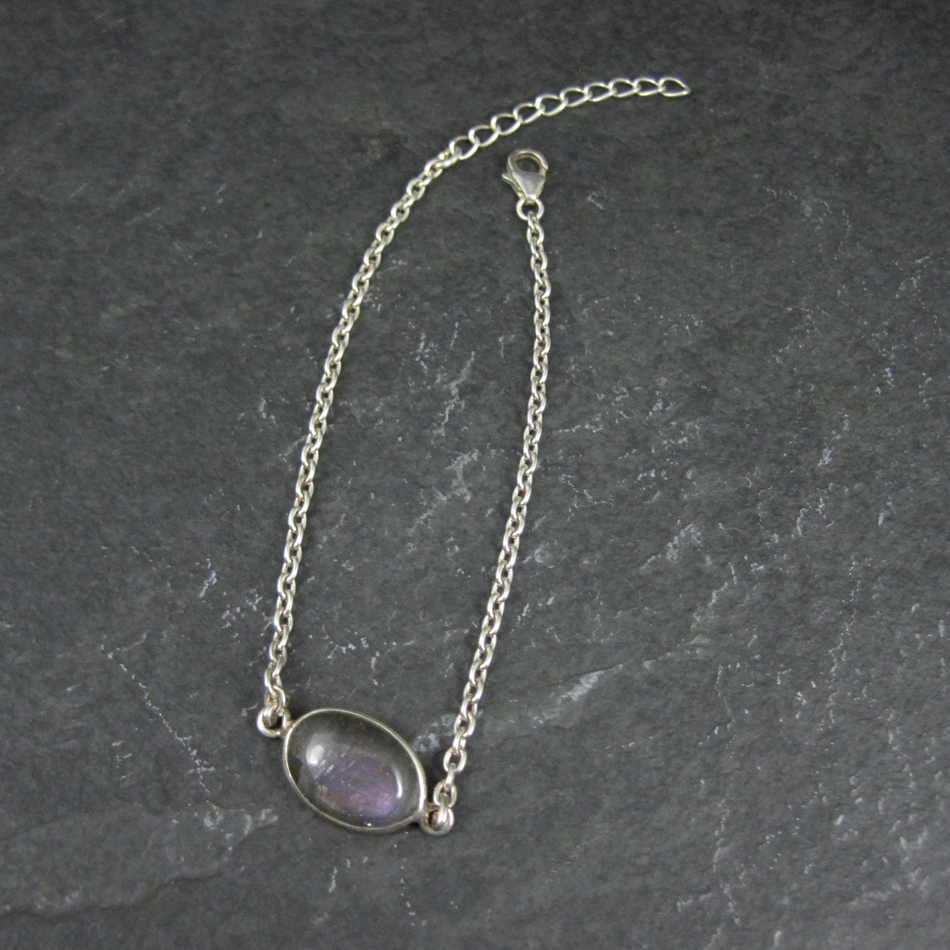 Purple Labradorite Bracelet Sterling Silver