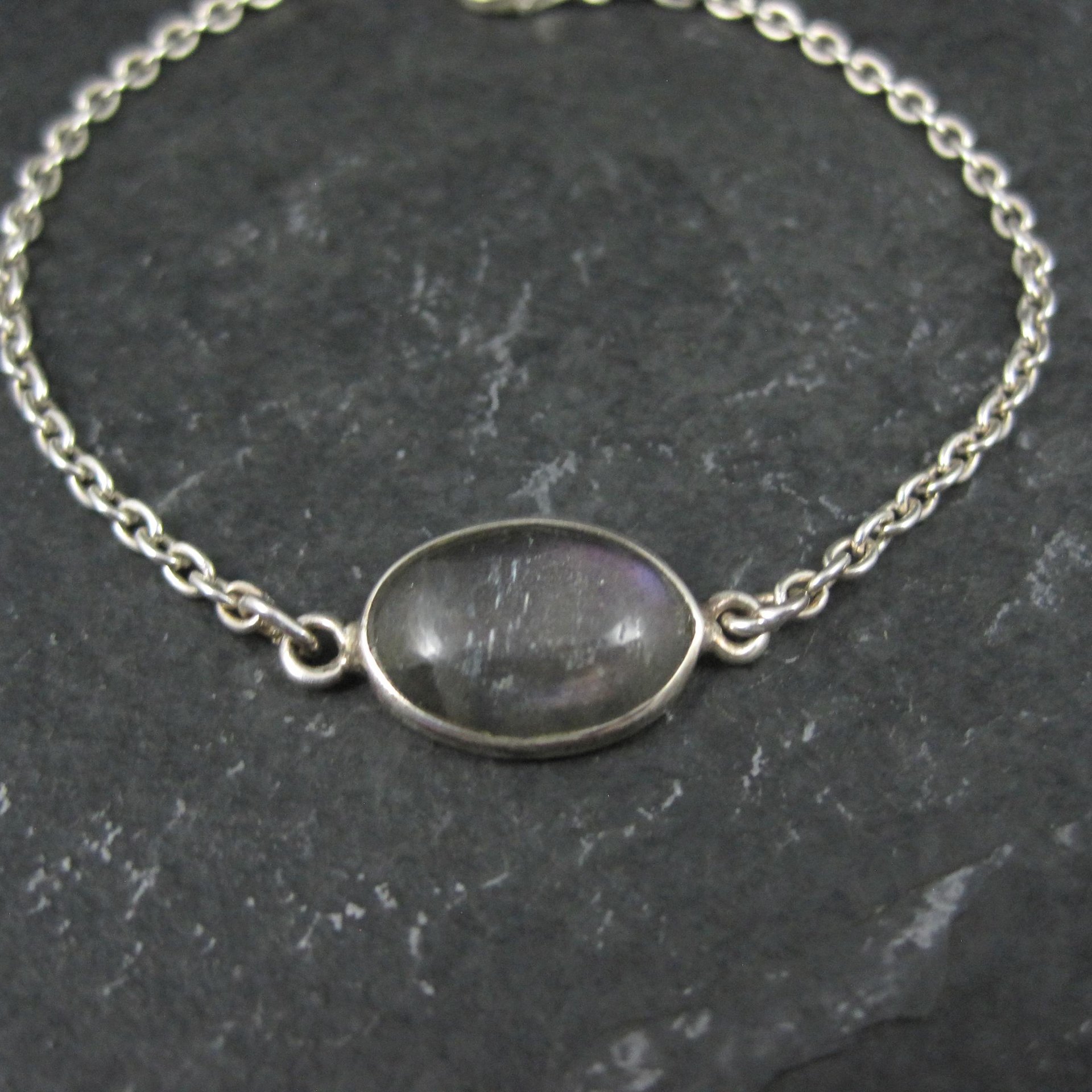 Purple Labradorite Bracelet Sterling Silver
