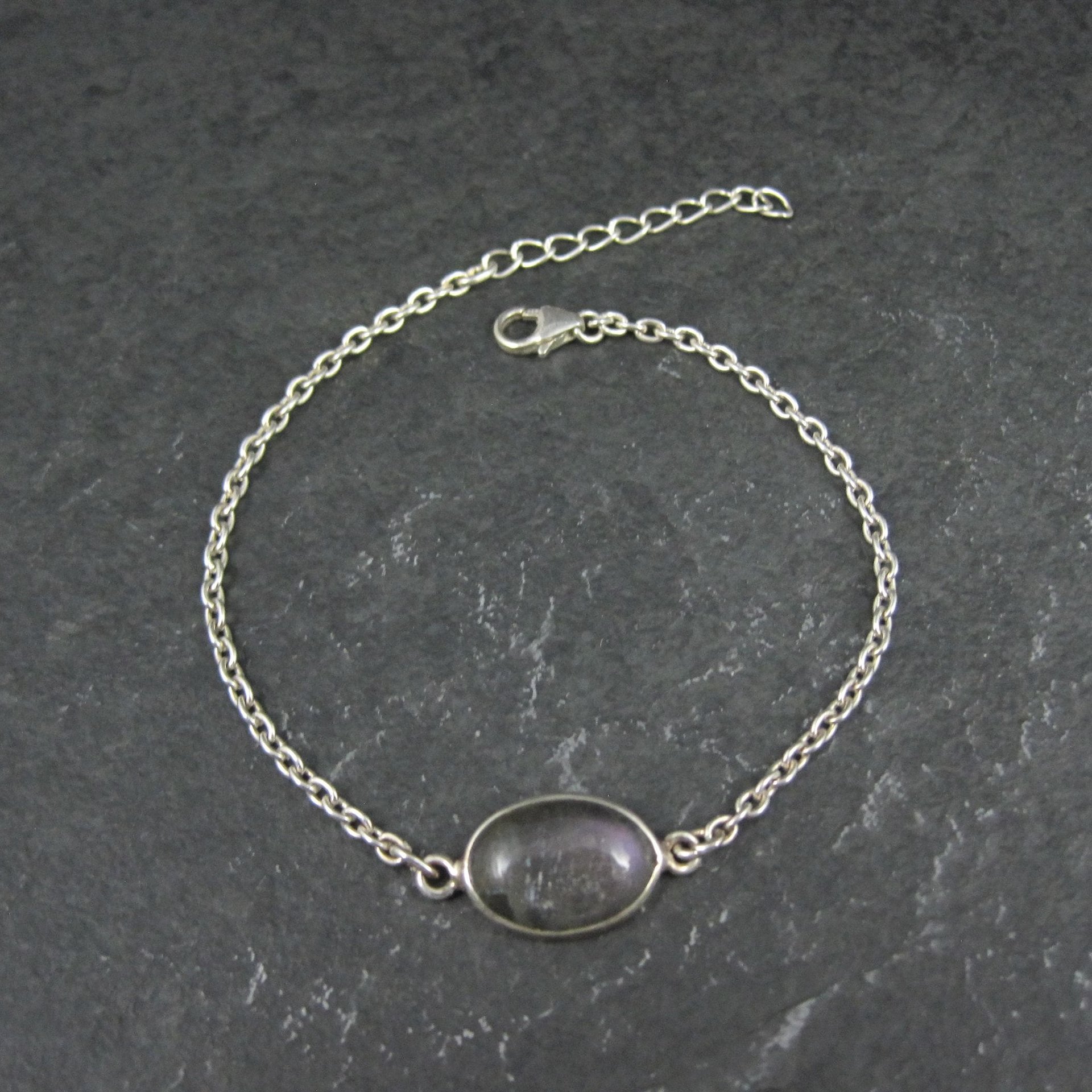 Purple Labradorite Bracelet Sterling Silver