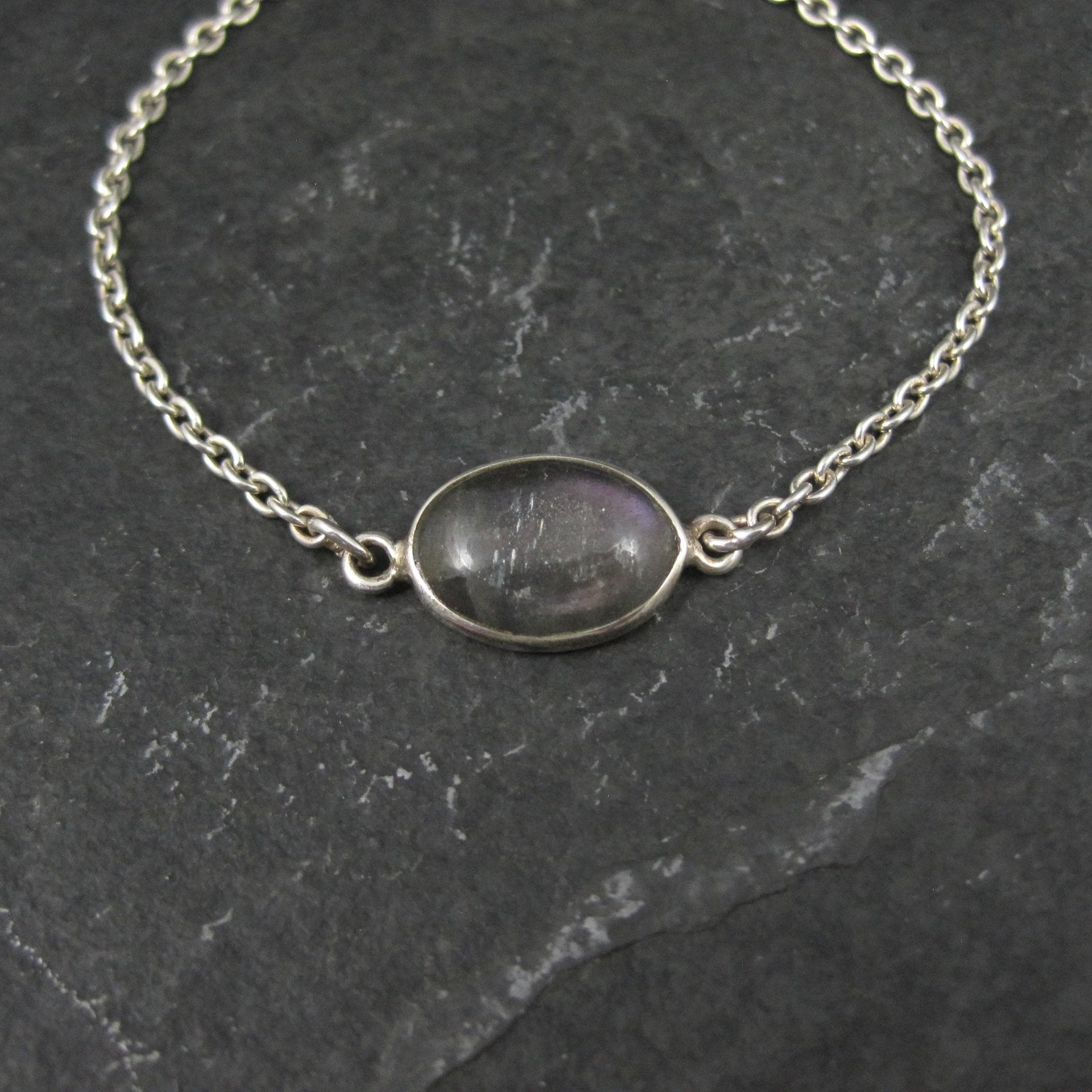Purple Labradorite Bracelet Sterling Silver