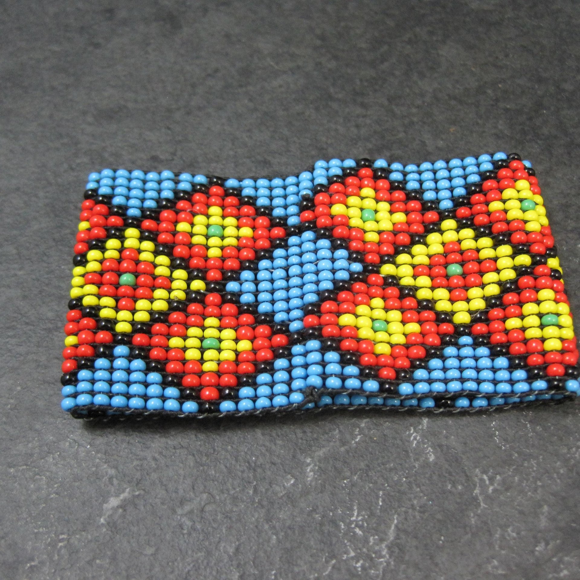Vintage Beaded Stretchy Loom Bracelet 6 Inches