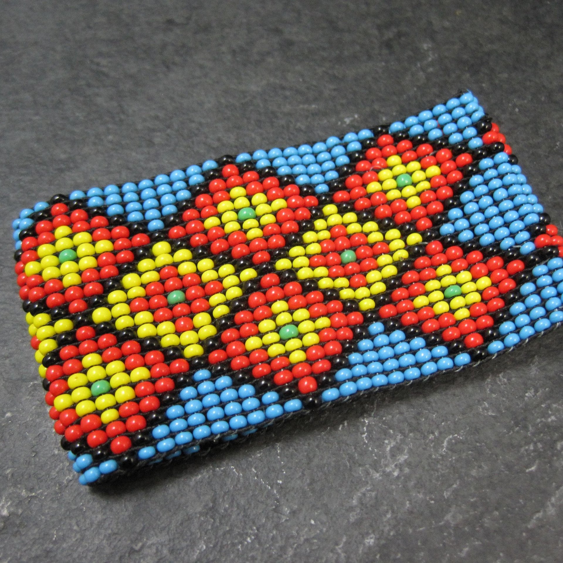Vintage Beaded Stretchy Loom Bracelet 6 Inches