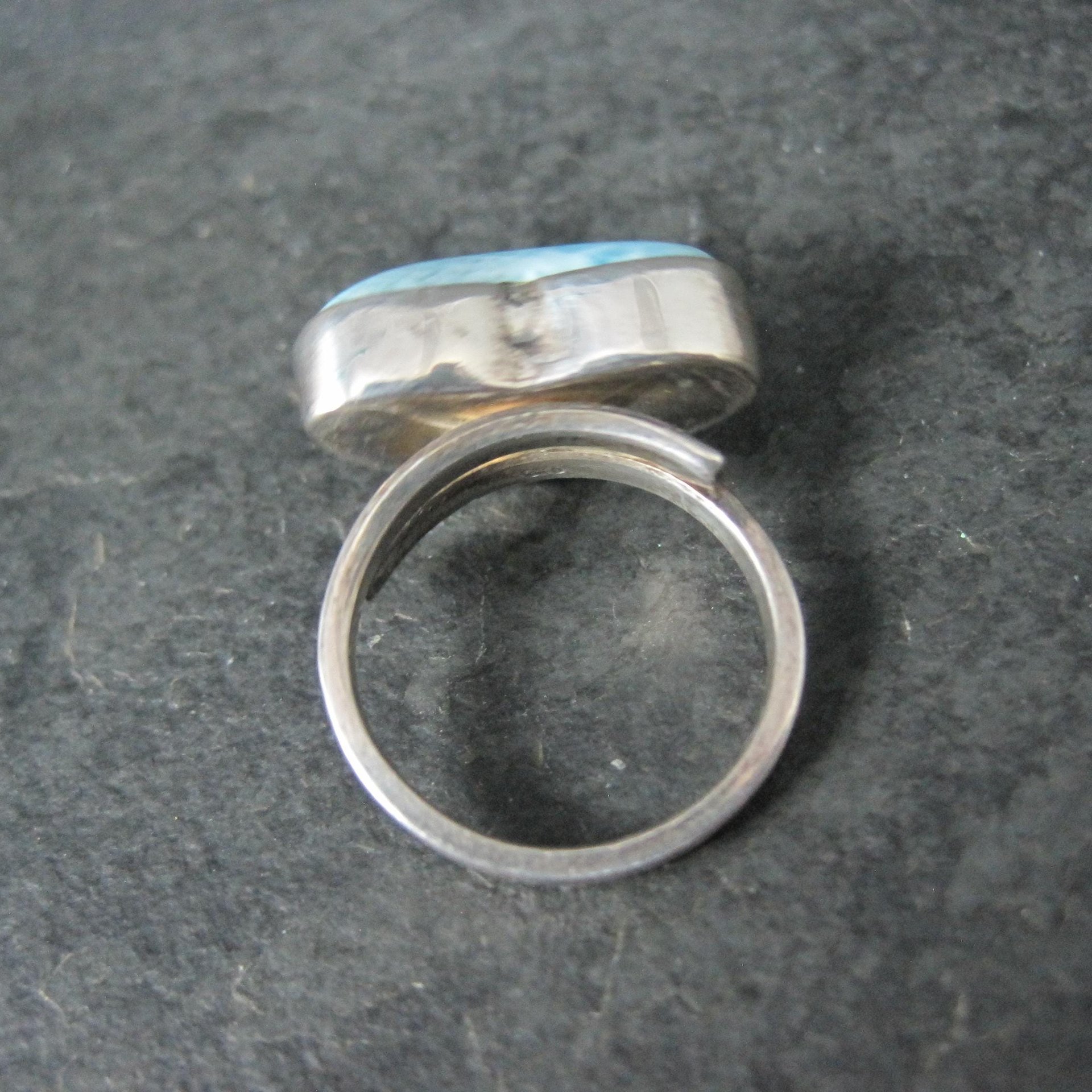 Larimar Heart Ring Sterling Silver Adjustable