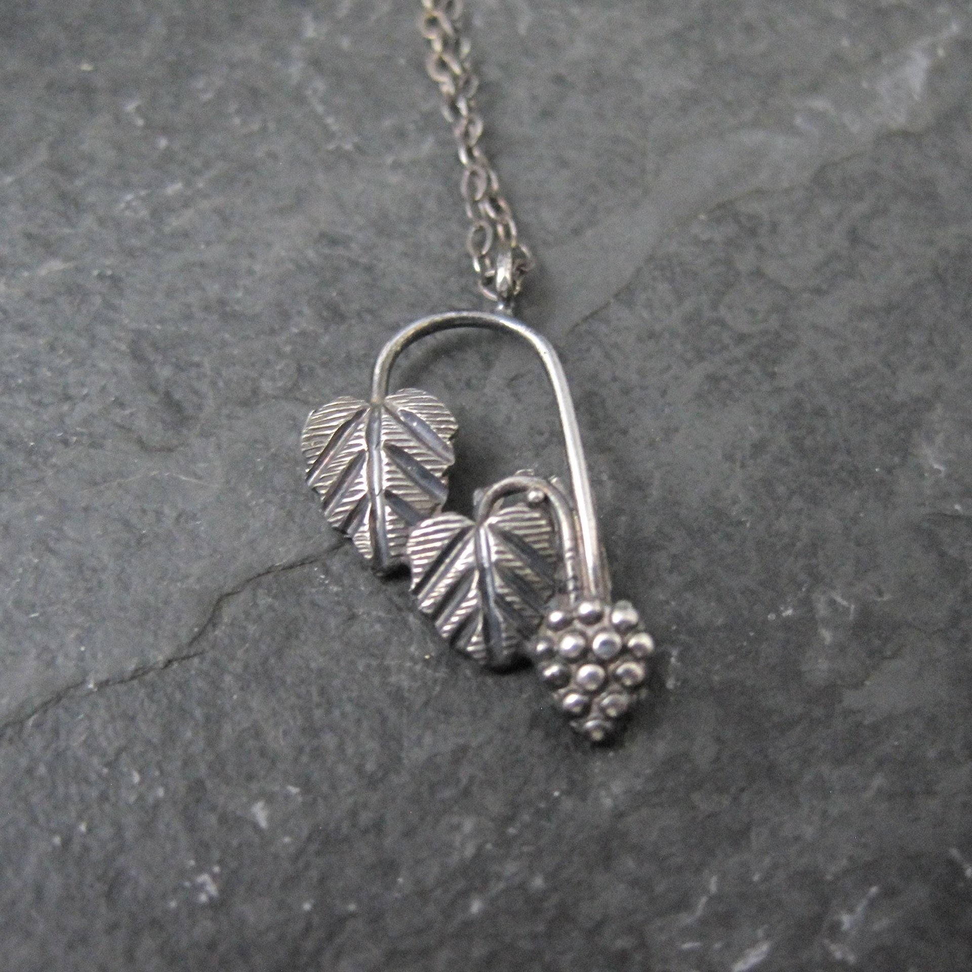 Vintage Black Hills Silver Leaf Necklace Coleman-Frizzell