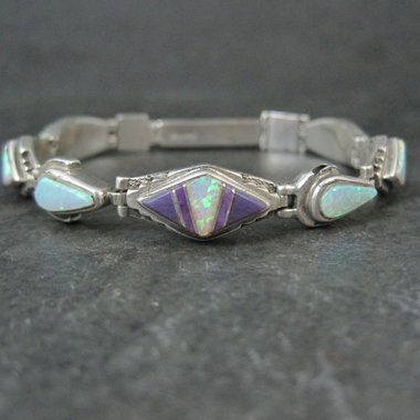 Calvin Begay Opal Sugilite Inlay Sterling Silver JP Link Bracelet