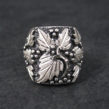 Mens Vintage Black Hills Silver Ring