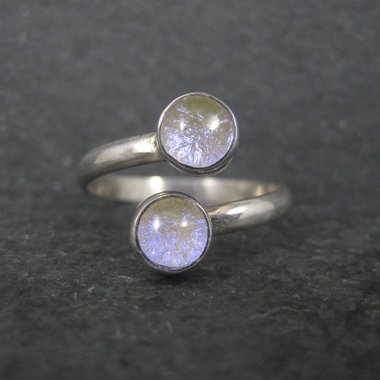 Estate Sterling Purple Dichroic Glass Ring Size 10