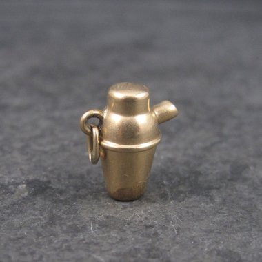 Antique 10K Drink Shaker Charm Pendant