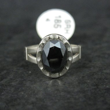Southwestern Sterling Hematite Ring NOS