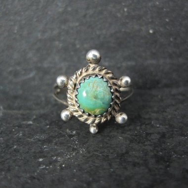Turquoise Turtle Ring Size 5.5 Southwestern Vintage Sterling Silver