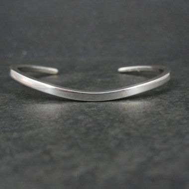 Southwestern Sterling Sweater Cuff Bracelet Simple Silver 6.25 Inches