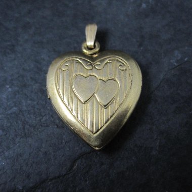 Vintage Heart Locket Pendant 12K Gold Filled