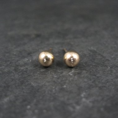 5mm Gold Ball Stud Earrings 14K Gold Filled New Old Stock