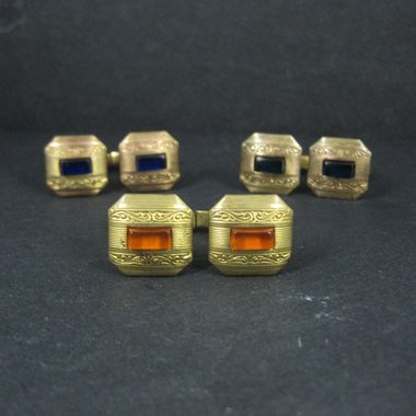 Set of 3 Sets Vintage Art Deco Cufflinks