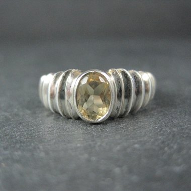 Sterling Silver Citrine Ring Size 7