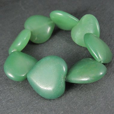Lot of 8 Jadeite Jade Heart Beads 24mm