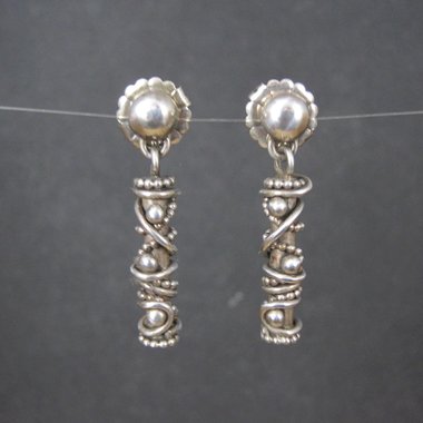 Southwestern Sterling Silver Twisted Wire Earrings Mod Contemporary