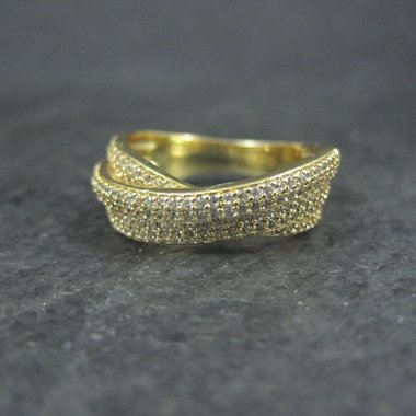 Vermeil Sterling Silver Crossover Ring Size 7.5