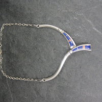 Vintage Southwestern Sterling Lapis Lazuli Spiny Oyster Inlay Necklace