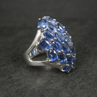 Large Vintage Sapphire Cocktail Ring Size 10